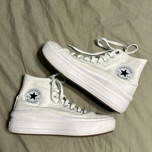 All White Platform Converse